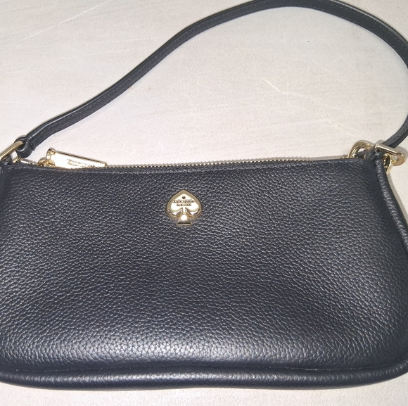 Kate Spade Black Wristlet with Gold Accents - Picture 2 of 8